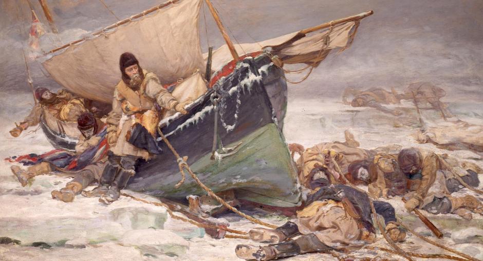 La tripulación de la expedición perdida de Franklin luchando por escapar del hielo
