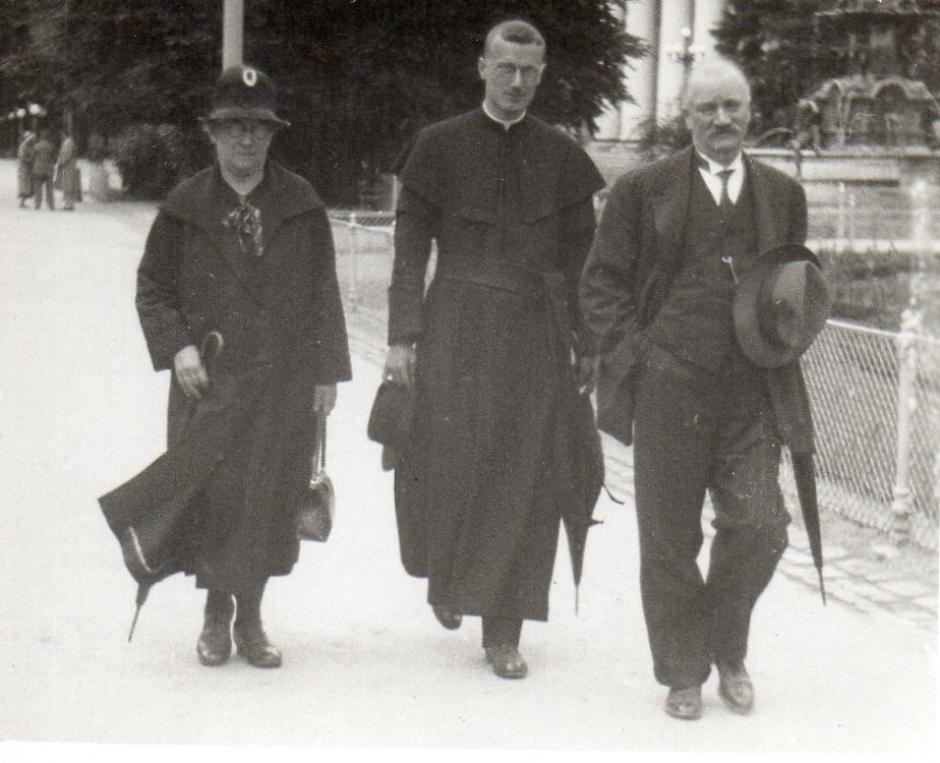Franz Reinisch, junto a sus padres en Innsbruck en abril de 1942
