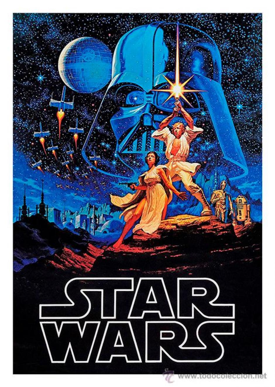 El cartel original de la primera película de Star Wars, que luego se convertiría en el capítulo IV de la saga