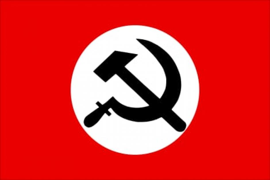 Emblema del partido nacional bolchevique que fundó Alexander Duguin