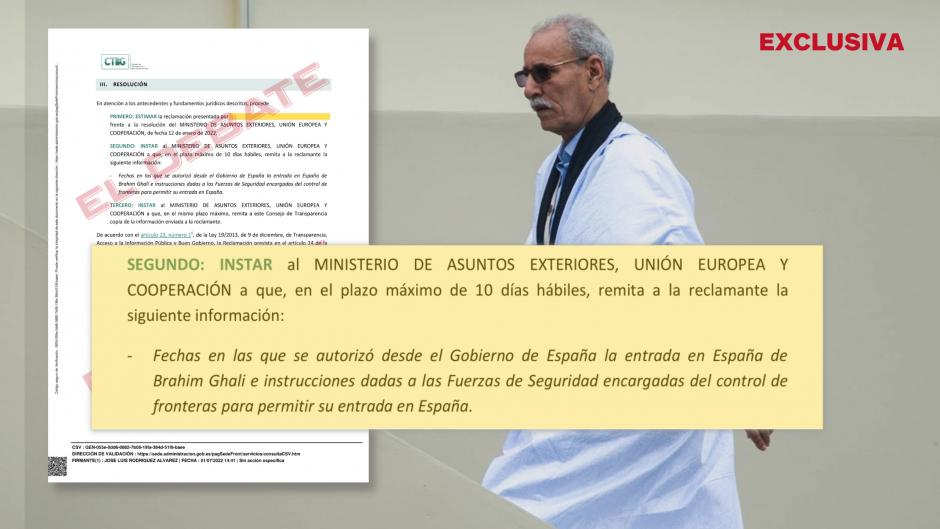 Extracto del informe donde Sánchez se intenta lavar las manos con Ghali
