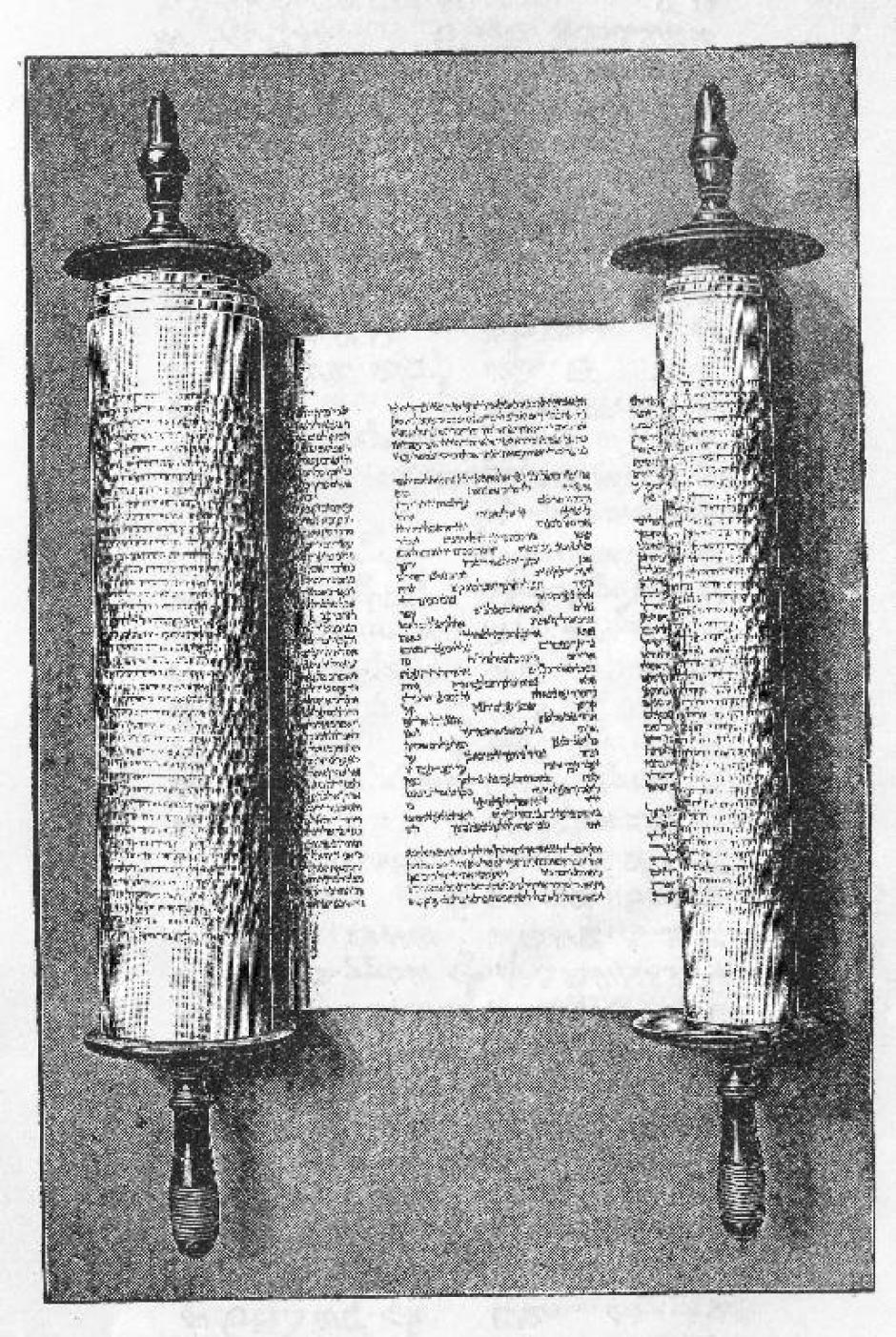 Rollo de Torah, abierto en el Éxodo: British Library Add. MS. 4,707