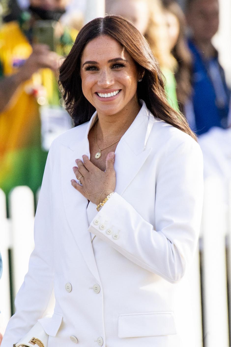 Meghan Markle. the Duchess of Sussex arriving for  celebrating the Invictus Games in The Hague. Netherlands on April 15, 2022.