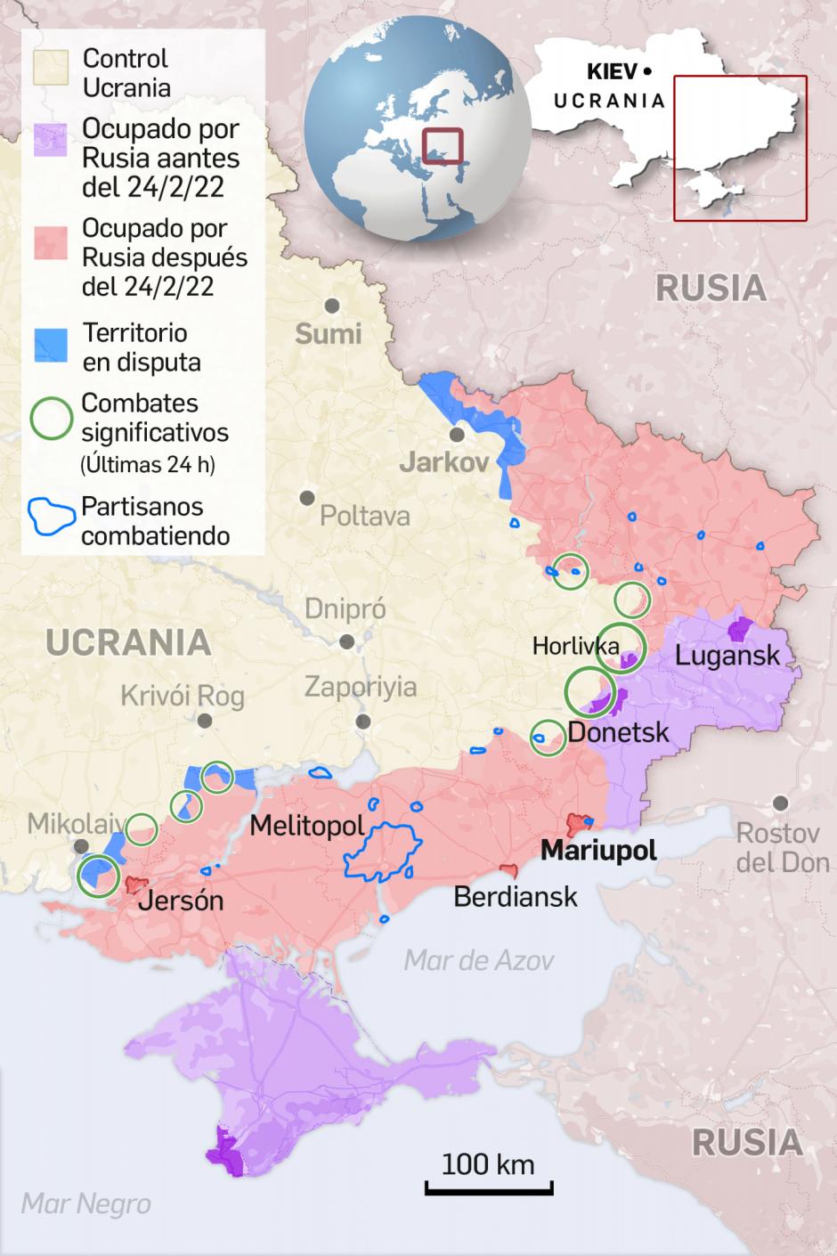 Mapa contraofensivas Ucrania