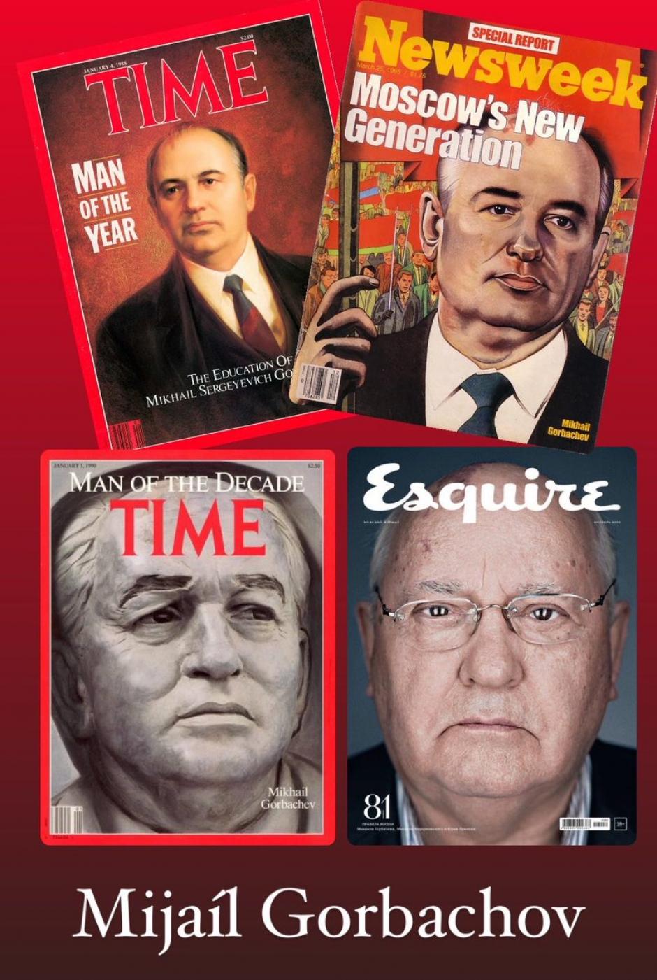 Varias portadas de medios occidentales ensalzan la figura de Gorbachov