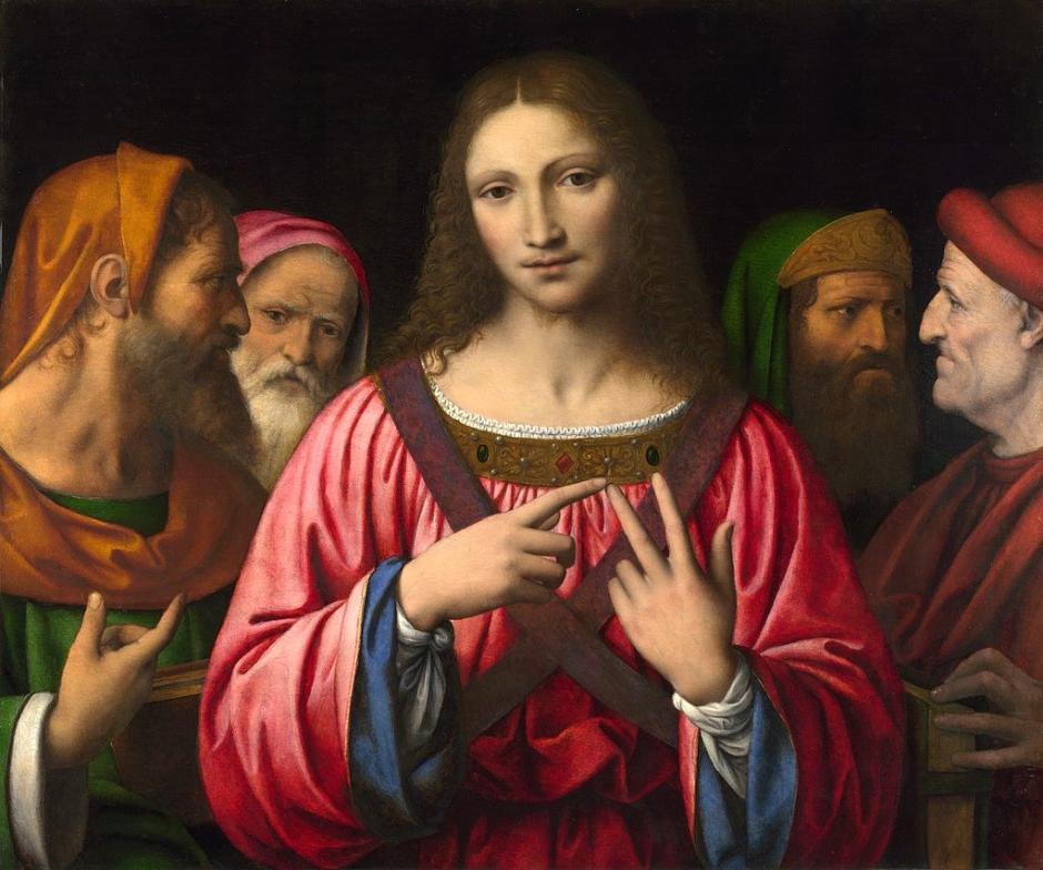 Full title: Christ among the Doctors.Artist: Bernardino Luini.Date made: probably about 1515-30.Source: http://www.nationalgalleryimages.co.uk/.Contact: picture.library@nationalgallery.co.uk..Copyright © The National Gallery, London