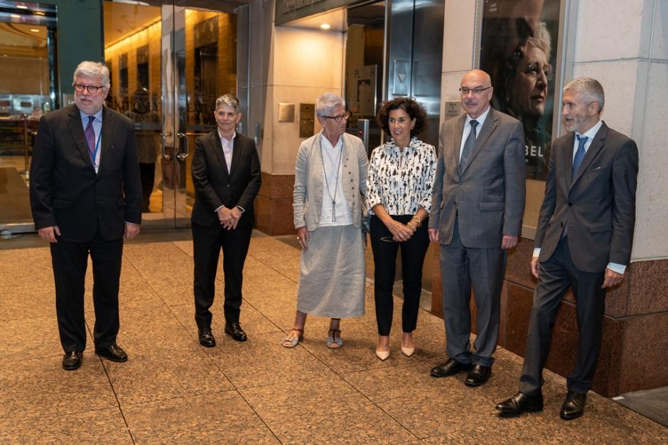 El ministro Marlaska, momentos antes de la exhibición de la película 'Maixabel' en el Lincoln Center