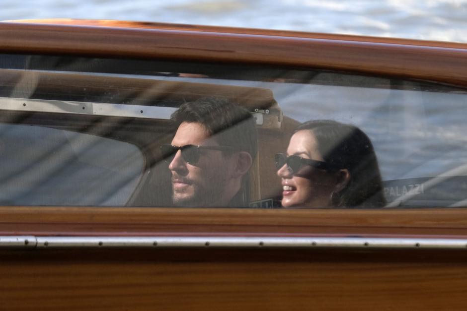 Actress Ana de Armas and Paul Boukadakis, arrive in Venice for the 79th Film Festival.