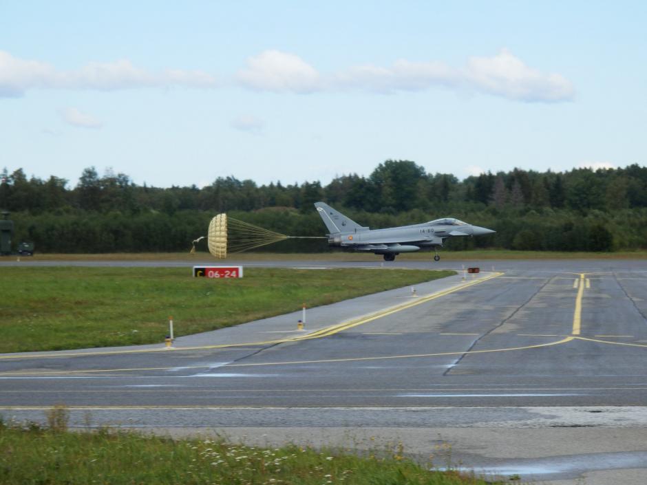 Uno de los Eurofighter de la misión de la OTAN en Estonia