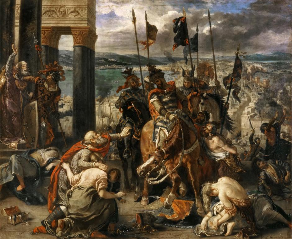 La entrada de los cruzados en Constantinopla, óleo de Eugène Delacroix (1840)