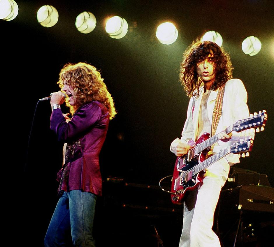 Robert Plant y Jimmy Page en 1977