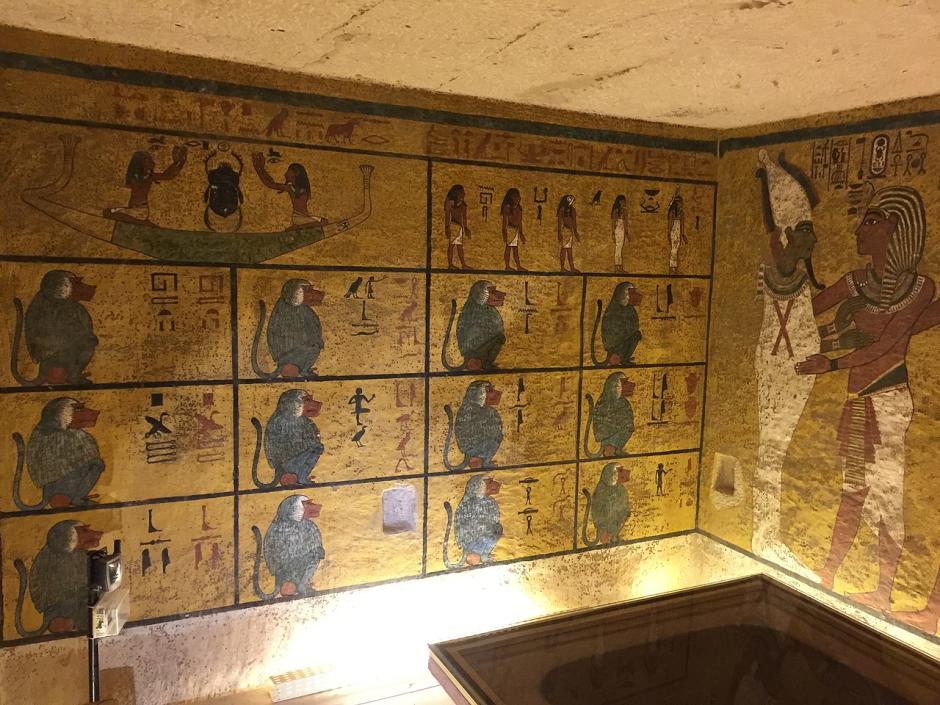 Las paredes de la tumba de Tutankamón