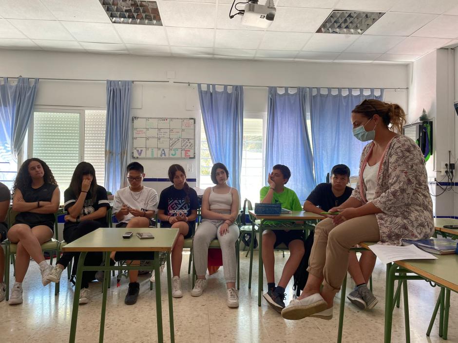 Grupo de discusión en el Colegio Platero Green School (Málaga), 3 de junio de 2022
