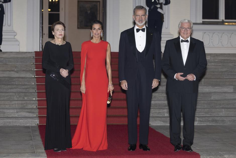 Spanish King Felipe VI and Letizia with Frank-Walter Steinmeier and Elke Büdenbender during Gala dinner at the BellevuePalace on ocassion the official visit to Germany in Berlin on Monday 17 October 2022.
