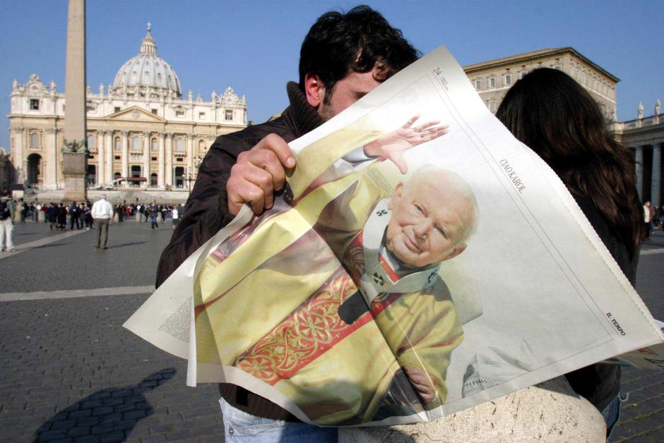 Pope John Paul II sits in the gardens of his summer residence of Castelgandolfo, near Rome, in this image taken from Vatican Television Monday, Sept. 20, 2004 and made available Tuesday, Sept. 21. (AP Photo/HO/CTV via APTN) ** ONLINE OUT ** TV OUT ** NO SALES **