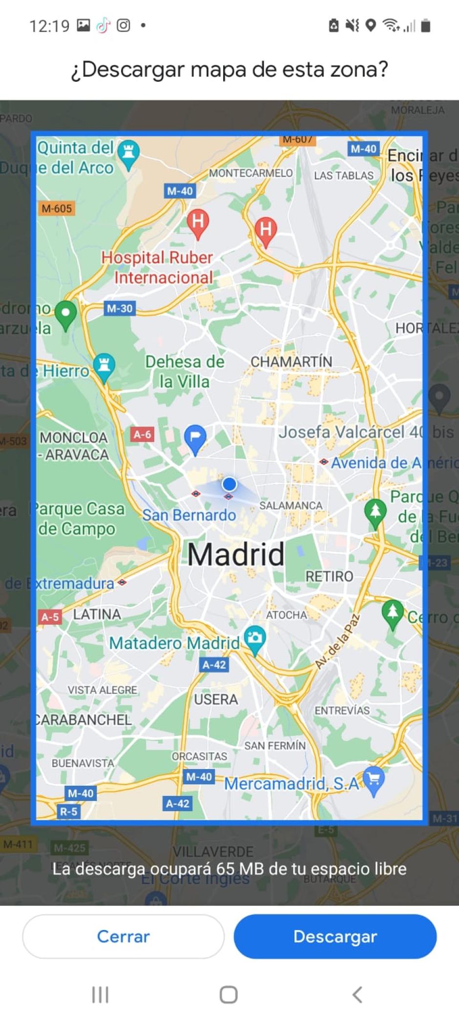 Cómo descargar mapas de Google Maps sin conexión