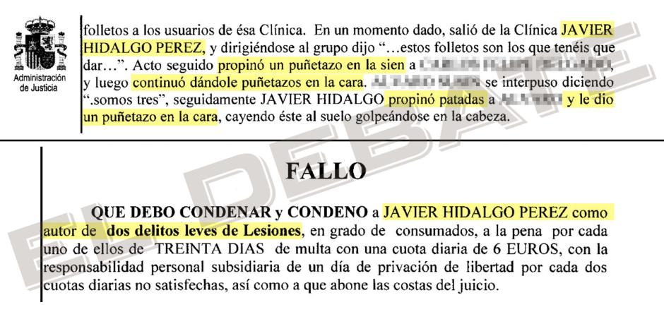 Sentencia condenatoria de Javier Hidalgo de la clínica Isadora