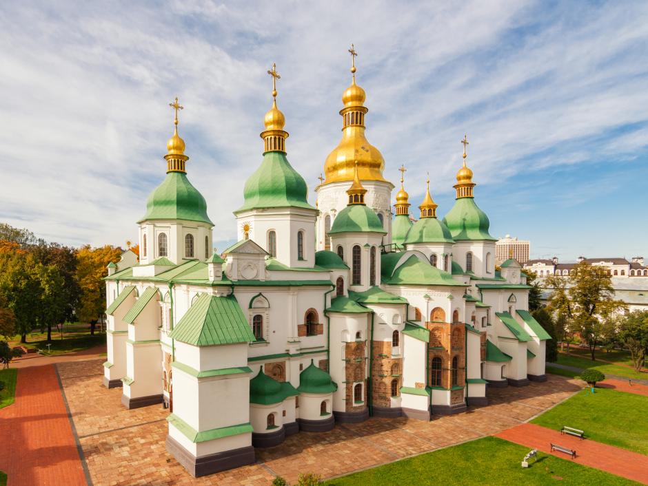 La catedral de Santa Sofía de Kiev es uno de los siete Bienes del Patrimonio Mundial de Ucrania