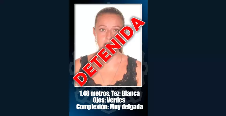 Cartel de búsqueda Viviana Andrea Vallejo Gutiérrez, ya detenida por la Policía