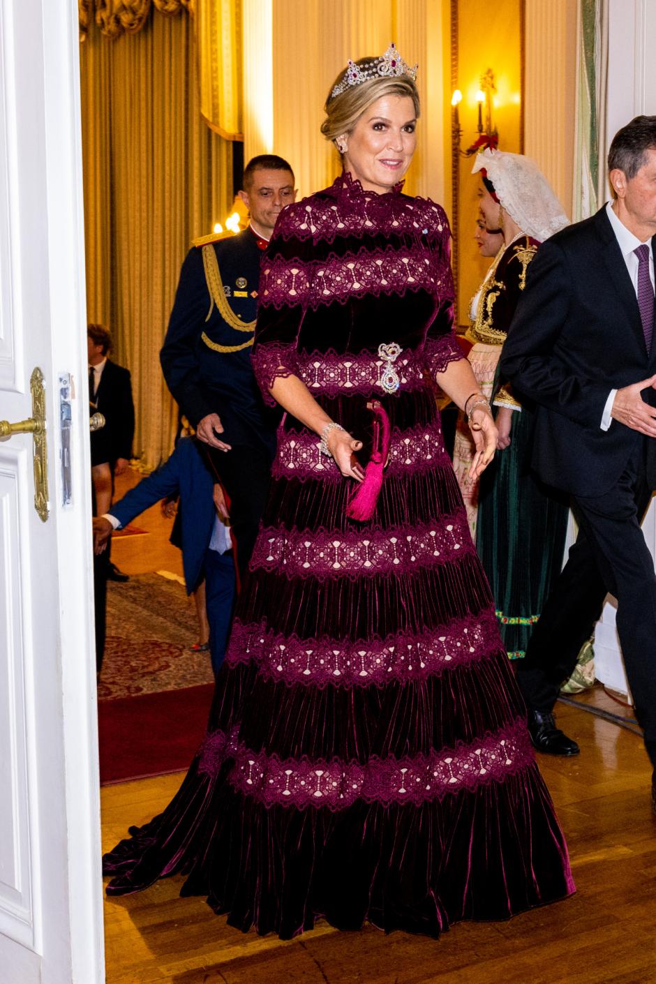 Queen Maxima Prior To The State Banquet In The Presidential Palace.