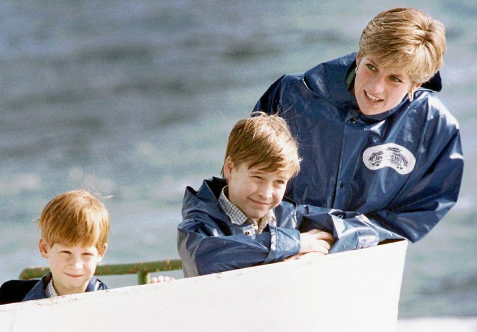 Diana, Princess of Wales, right, enjoys a boat ride on the Maid of Mist in Niagara Falls, Ont., in Oct., 1991, with her sons Prince Harry, 7, and Prince William, 9.
