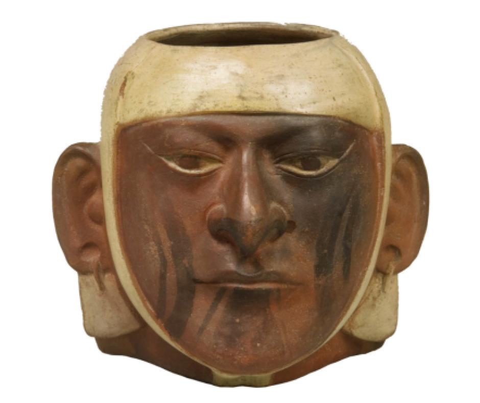 'Cabeza retrato Moche', pieza de la América prehispánica que se expone en el Museo de América