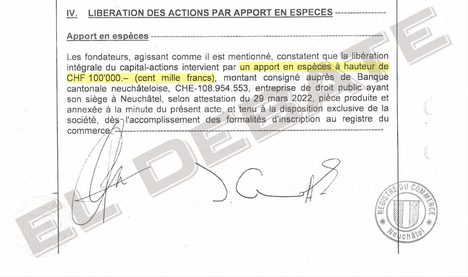 Acta notarial en la que Jordi Cuixart reconoce que depositó 100.000 € en efectivo