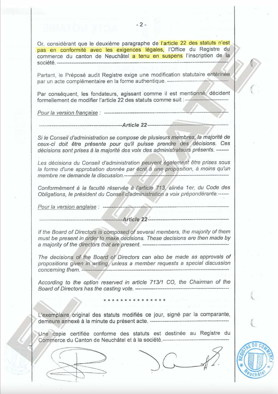 Acta notarial complementaria de la offshore de Jordi Cuixart (II)