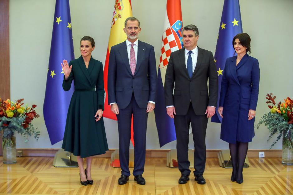 Spanish King Felipe VI and Queen Letizia during a wellcome ceremony on occasion of their official visit to Croacia in Zagreb on Wednesday, 16 November 2022.