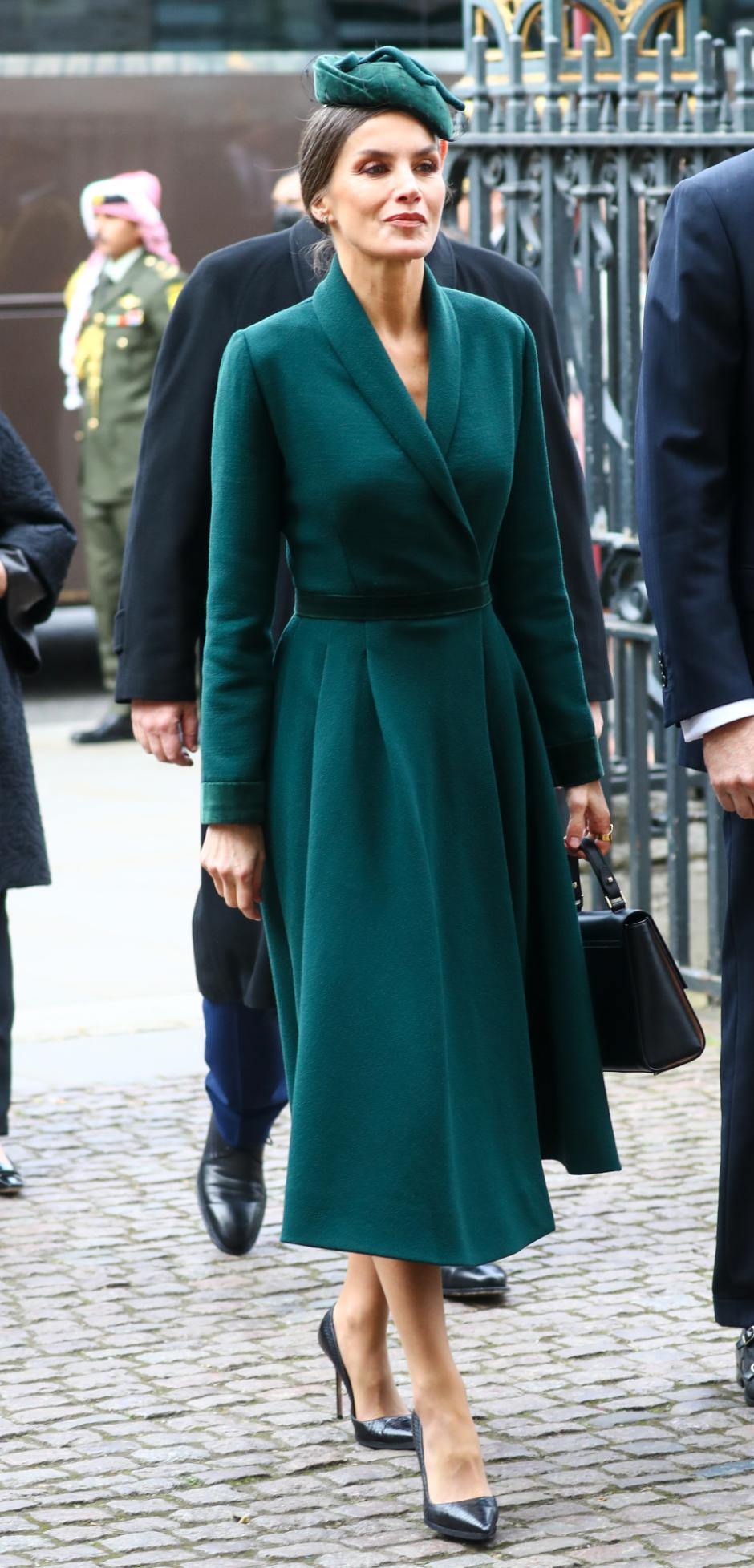 La Reina Letizia, en la Abadía de Westminster, en el homenaje a Felipe de Edimburgo