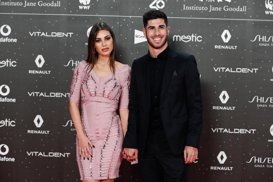 Soccerplayer Marco Asensio and Sandra Garal at photocall for 40 Principales awards in Madrid on Friday, 08 November 2019.