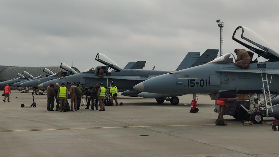 F-18 españoles ya en Rumanía para su nueva misión con la OTAN, que comienza el 1 de diciembre