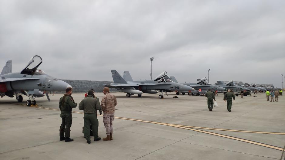 F-18 españoles ya en Rumanía para su nueva misión con la OTAN, que comienza el 1 de diciembre