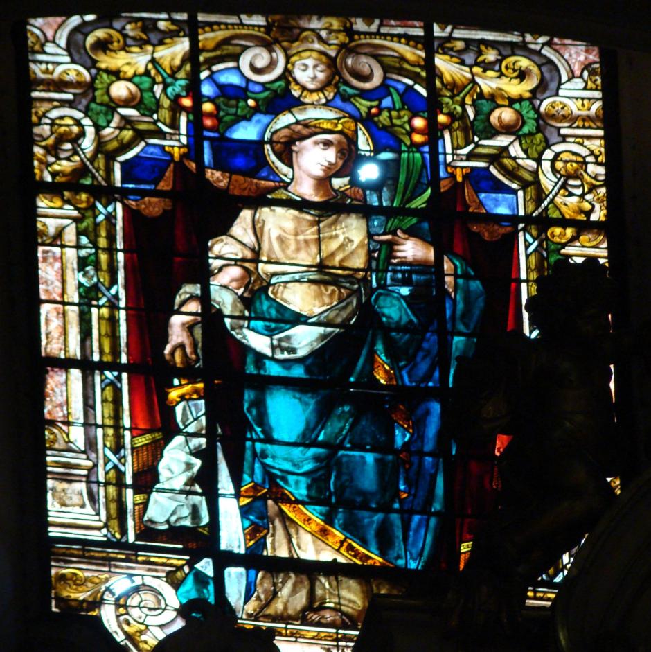 Vidriera de Santa Bárbara  en la iglesia de las Salesas Reales de Madrid