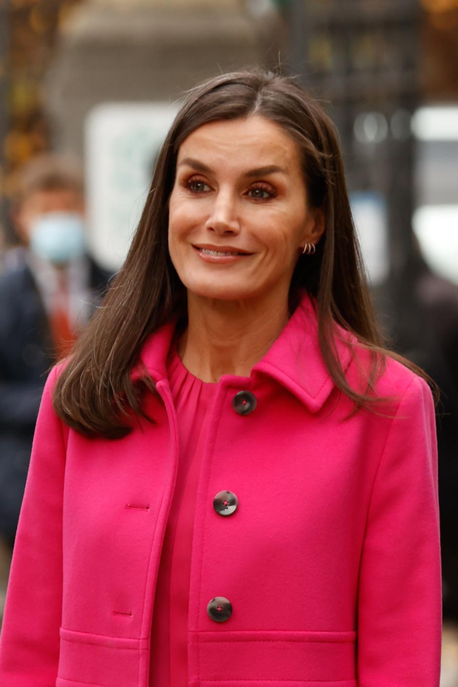 Spanish Queen Letizia  during a visit to NiñoJesus Hospital for Yo Cuento Project in Madrid on Wednesday, 21 December 2022.