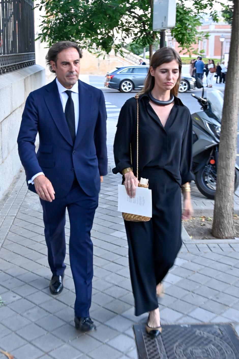 Miguel Baez El Litri, Casilda Ybarra during the funeral of Concha Spinola in Madrid on Tuesday, June 21, 2022.
