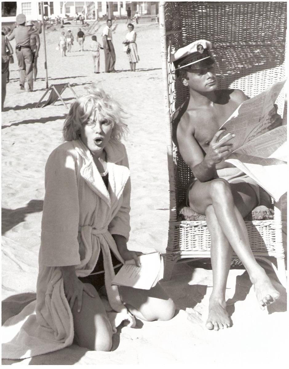 Marilyn Monroe y Tony Curtis durante el rodaje de 'Con faldas y a lo Loco'