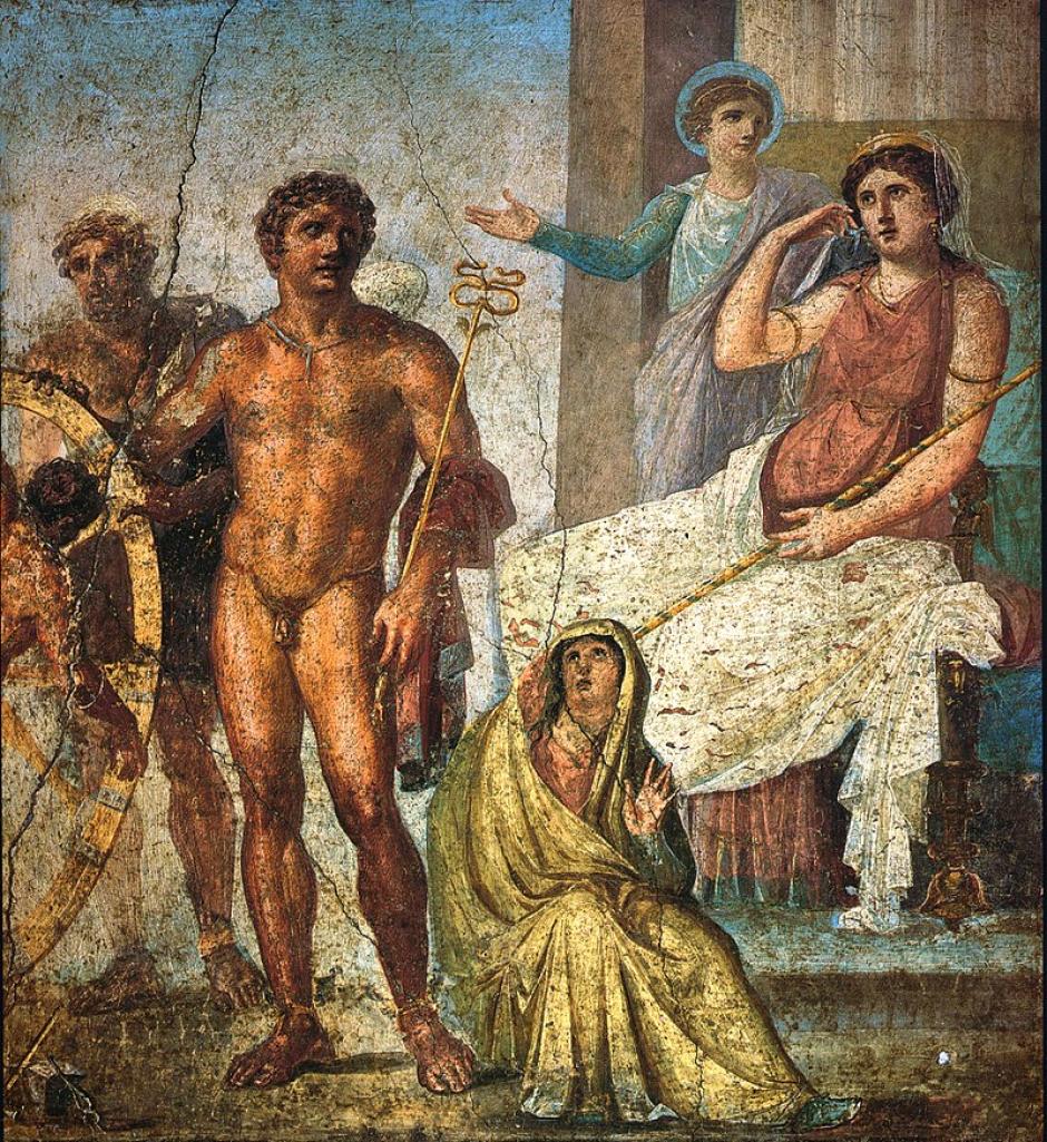 Fresco Romano de la Casa de los Vettii de El Mito de Ixion