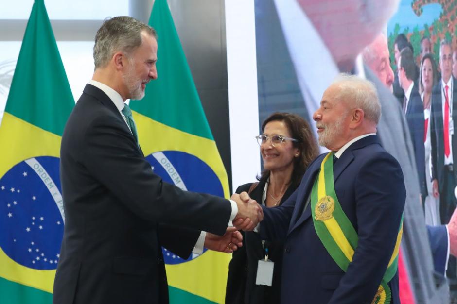 Saludo entre Su Majestad el Rey y Presidente de la República Federativa de Brasil, Lula da Silva