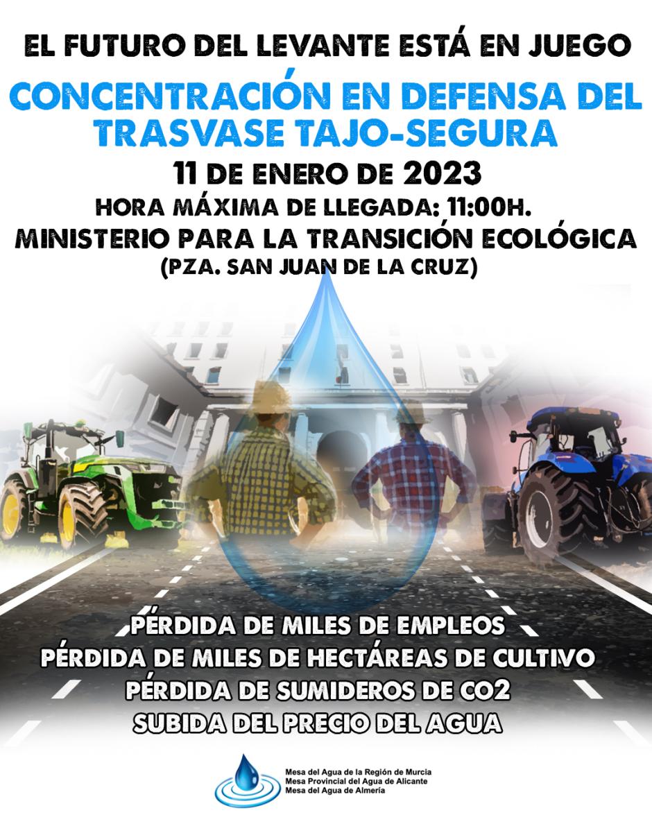 Cartel de la manifestación organizada por los agricultores levantinos.