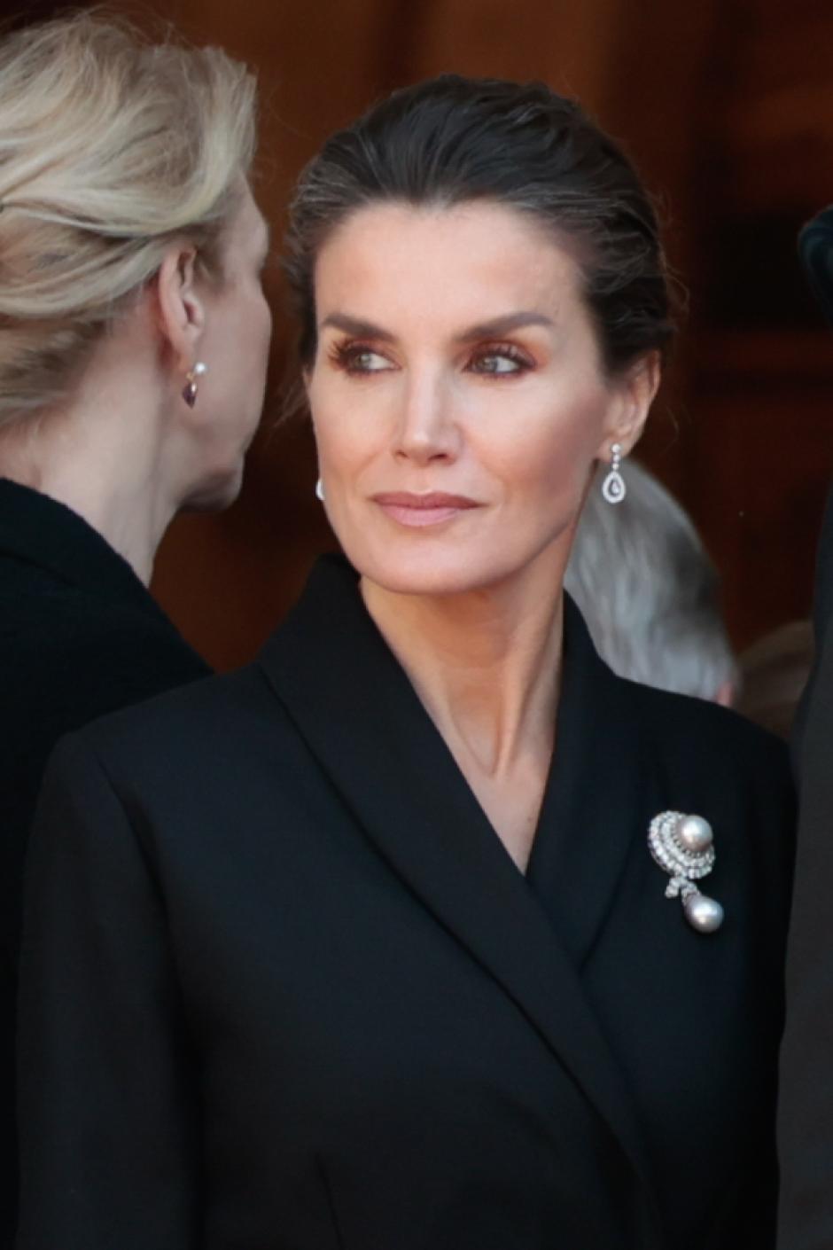 Spanish King Letizia during burial of Constantine of Greece in Athens, on Monday,, 16 January 2023.