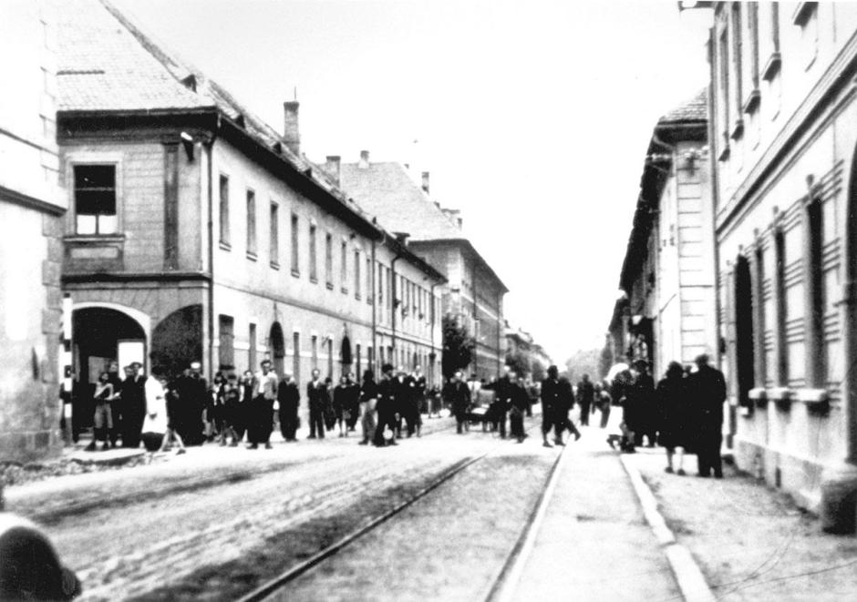 Una calle principal del gueto de Theresienstadt