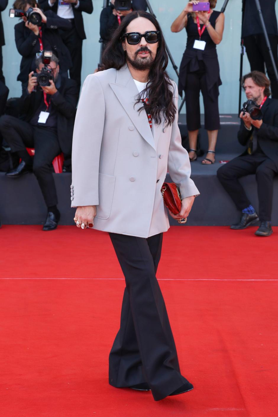 Designer Alessandro Michele at the premiere of the film 'Don't Worry Darling' during the 79th edition of the Venice Film Festival in Venice, Italy, Monday, Sept. 5, 2022.