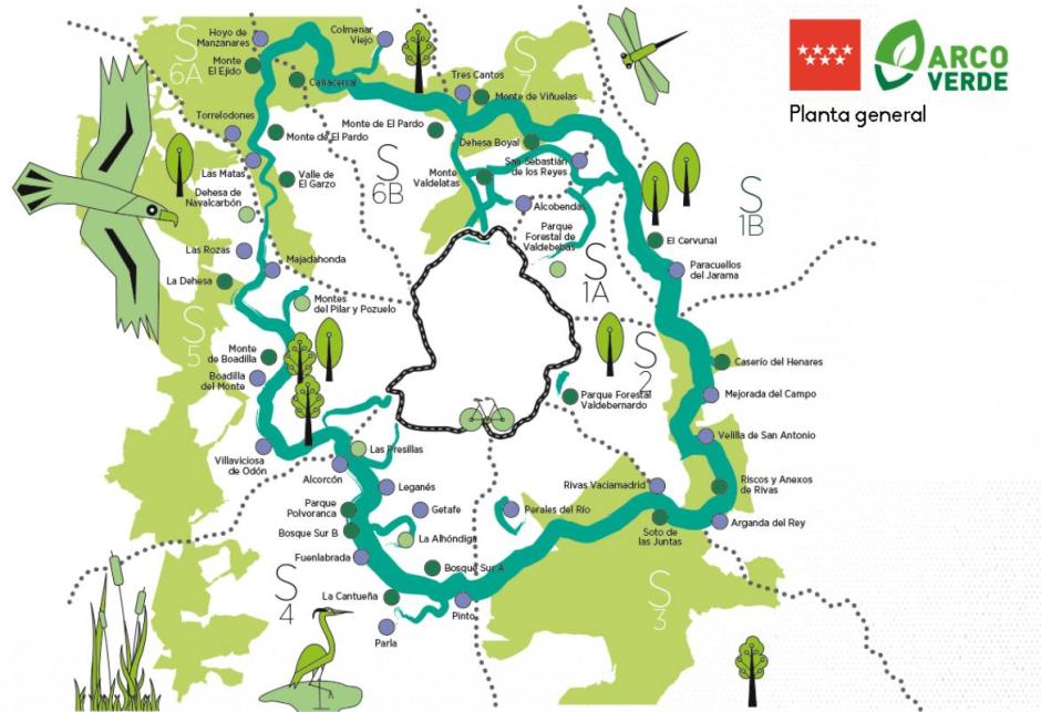 Mapa de Arco Verde, la mayor zona sostenible de la capital