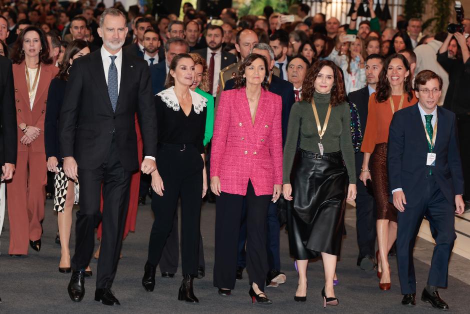 Spanish King Felipe VI and Queen Letizia Ortiz with Isabel Diaz Ayuso and Jose Luis Martinez Almeida during 43 edition of FITUR: International Tourist Fair in Madrid on Wednesday, 17 January 2023.