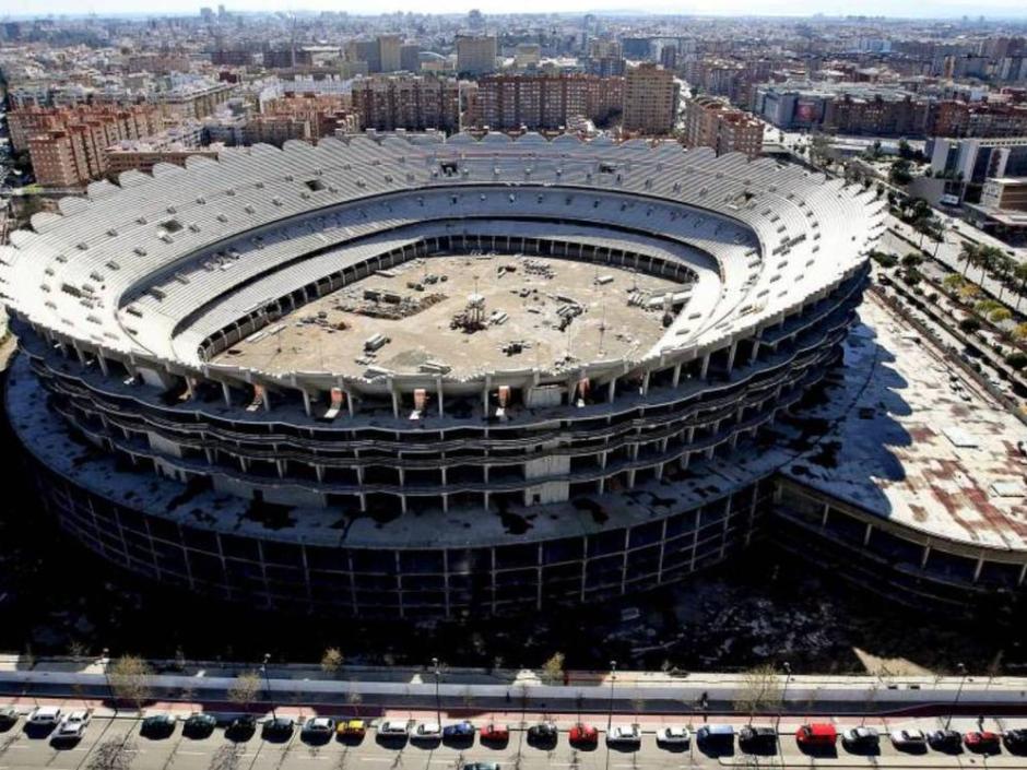 Imagen del nuevo estadio de Mestalla, aún por construir.