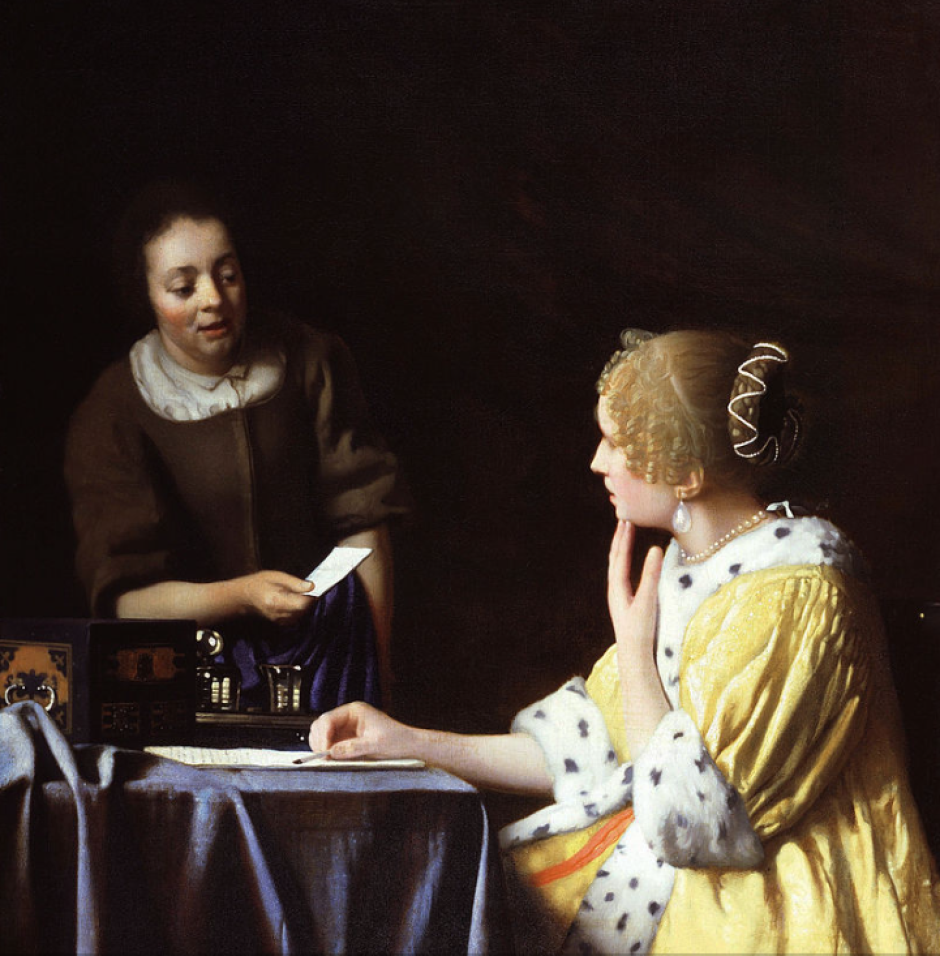 'Dama con criada y carta' (1667) de Vermeer