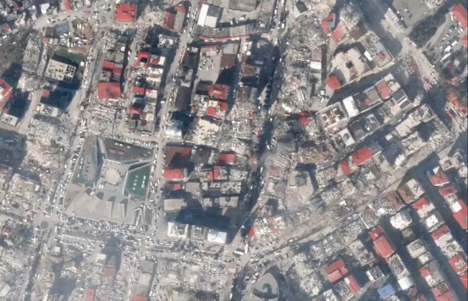 Vista aérea de Marash (Turquía) después del terremoto
