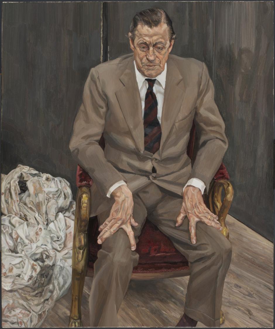 'Hombre en una silla', retrato del barón Thyssen por Lucian Freud