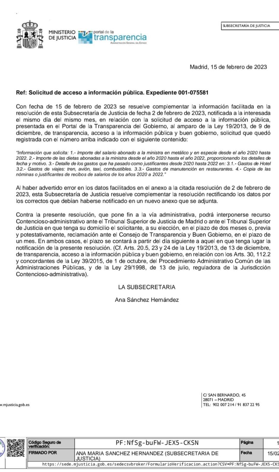 La respuesta del Ministerio de Justicia a la exclusiva de El Debate sobre los gastos de Juan Carlos Campo